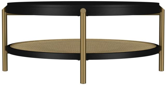 Coaster® Arini Black Coffee Table with Aged Brass Base-3