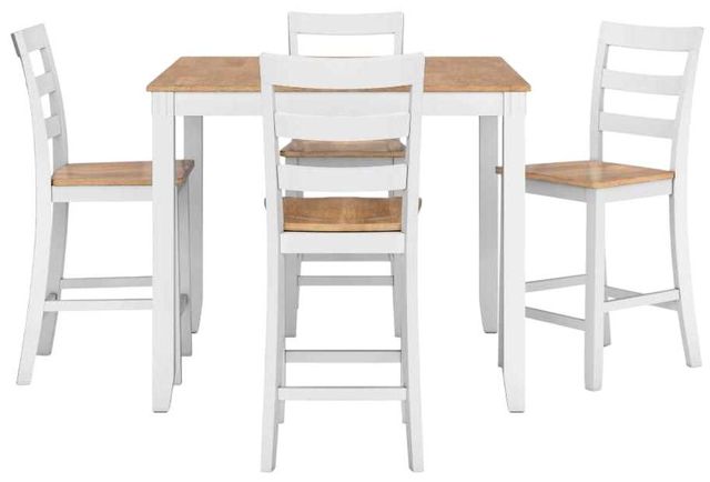 Signature Design by Ashley® Gesthaven 5-Piece Natural/White Counter Height Dining Table Set-1