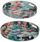 A & B Home Modern Chic 2-Piece Multi-Colored Floral Design Round Tray Set-0