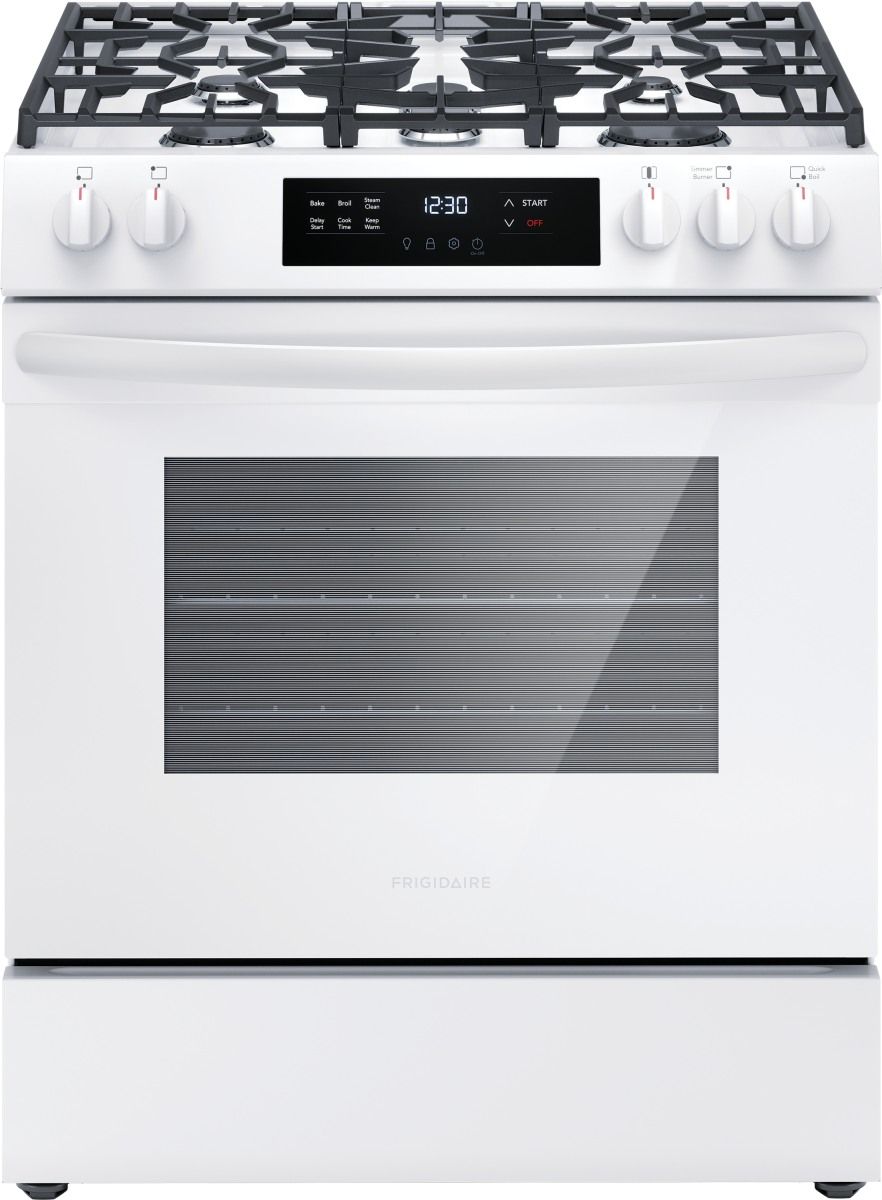 Frigidaire® 30" White Slide In Gas Range