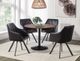 Coaster® Arika Black/Gunmetal Tufted Sloped Arm Swivel Dining Chair-3