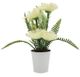 A & B Home White Mini Rose in Ceramic Pot-0