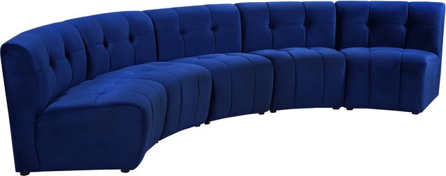 Meridian Furniture Limitless 5-Piece Navy Velvet Modular Sectional-2