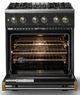 Viking® 5 Series 30" Antique Bronze Pro Style Dual Fuel (NG) Range with Brushed Brass Trim-1