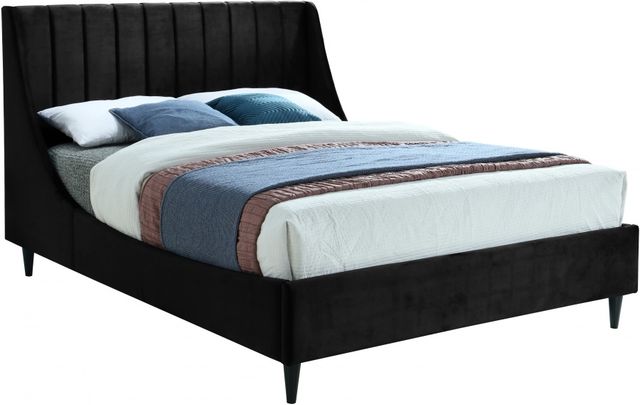 Meridian Furniture Eva Black Velvet Full Bed-0