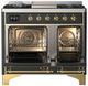 Ilve® Majestic III 40" Graphite Matte Pro Style Dual Fuel Natural Gas Range with Triple Glass Door and Brass Trim-1