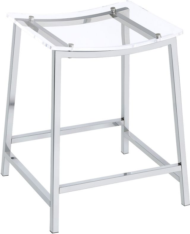 Coaster® Jovani Chrome/Clear 2-Piece Acrylic Backless Counter Bar Stools Set