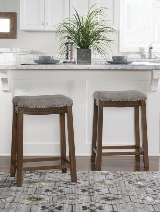 Linon Claridge Brown/Gray Counter Stool-1