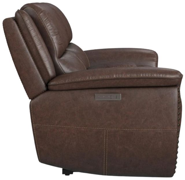 Flexsteel® Beau Dark Sable Brown Power Reclining Loveseat with Console and Power Headrests-3