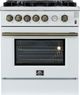 FORNO® Giovanni Series Alta Qualita 30" White Pro Style Gas Range-0