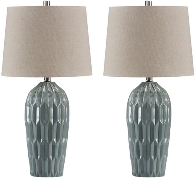Signature Design by Ashley® Hadbury Pale Blue/Teal Table Lamp-1