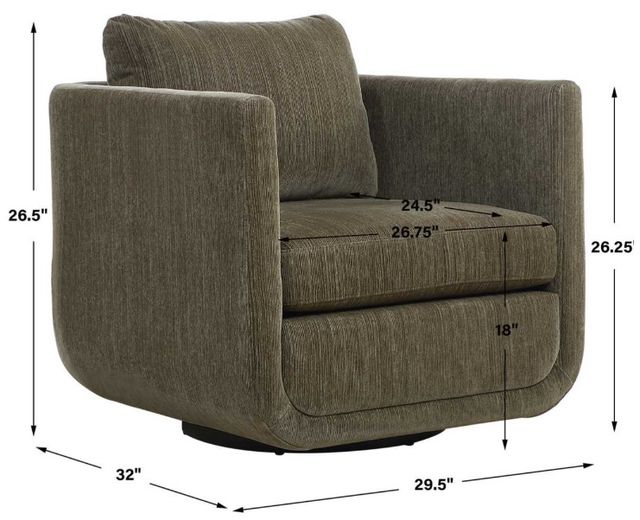 Uttermost® Abound Herb Swivel Chair-2