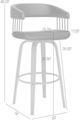 Armen Living Topanga Cream/Walnut Swivel Bar Stool-2