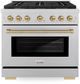 ZLINE Autograph Edition Paramount 36" Satin Stainless Steel Pro Style Dual Fuel Range with Champagne Bronze Accents-0