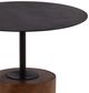 Dovetail Furniture Arlo Black Side Table with Brown Base-1