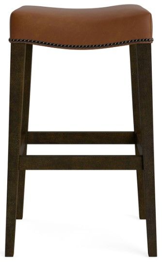 Bassett® Furniture Customizable Vail Leather Saddle Bar Stool-1