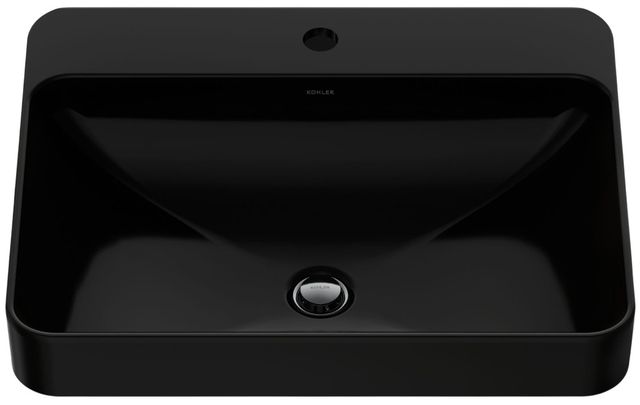 Kohler Vox® Black 23" Rectangular Vessel Bathroom Sink-4