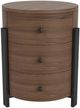 Riverside Furniture Nova Asbury Walnut Chairside Table with Dark Bronze Base-2