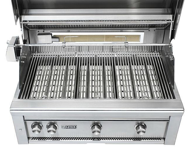 LYNX® Professional 3-Burner California Poppy Built-In Liquid Propane Grill with 1 Trident Infrared Burner, 2 Ceramic Burners and Rotisserie-3