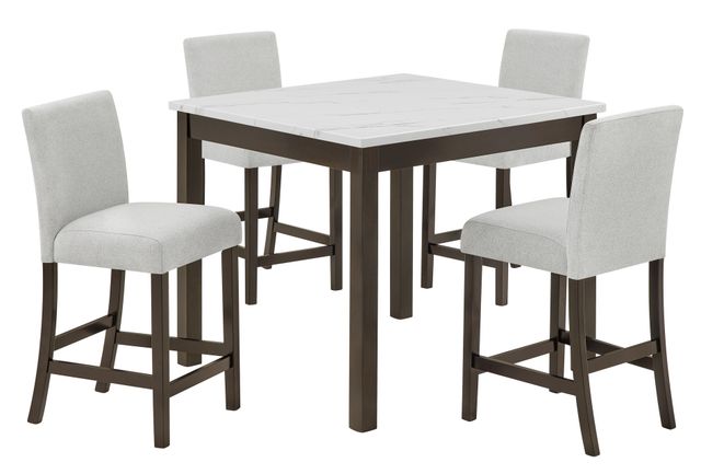 Crown Mark Lennon 5-Piece Brown/White Counter Dining Set-0