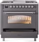 Ilve® Nostalgie II Series 36" Graphite Matte Pro Style Dual Fuel Range-3