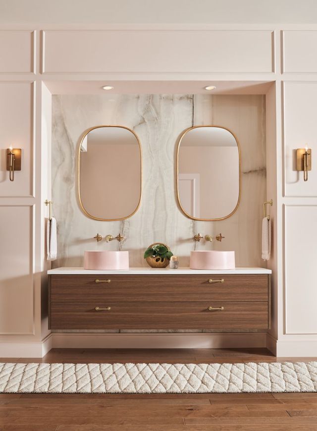Brizo Odin® Brilliance® Luxe Gold® 4" Wall Mount Lavatory Cross Handles-4
