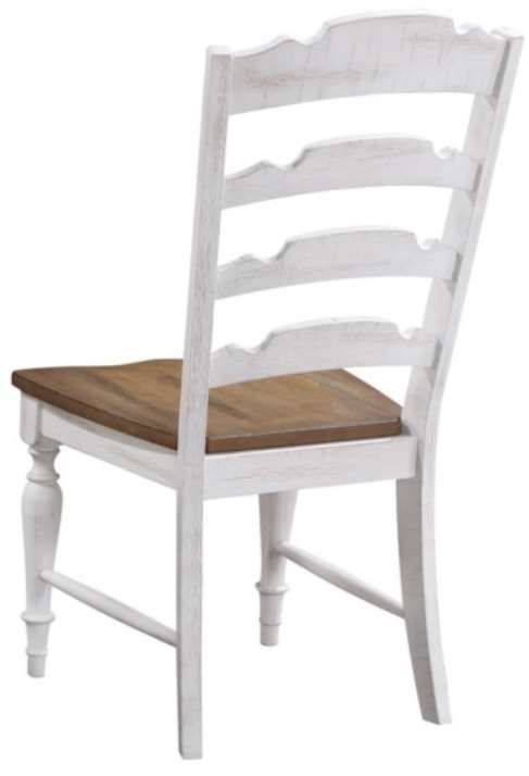 Winners Only® Augusta Rustic Brown/White Ladder Back Side Chair-1