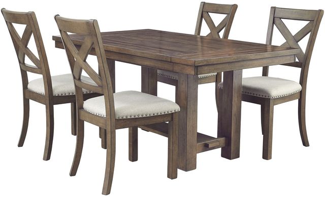 Signature Design by Ashley® Moriville 5-Piece Grayish Brown Dining Set-0