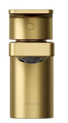 KOHLER® Parallel® Vibrant Brushed Moderne Brass Low Single-Handle Bathroom Sink Faucet-1