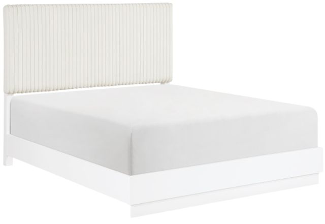 Homelegance® Linea Cream/Pearl White California King Panel Bed-0