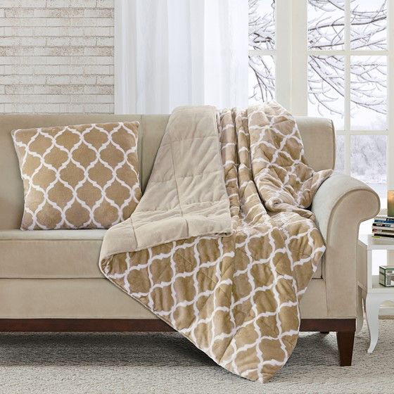 Olliix by Madison Park Ogee Tan Square Pillow-2
