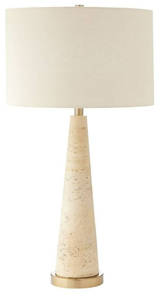 Uttermost® Perkins Beige/Light Beige Table Lamp with Light Brass Accent-0