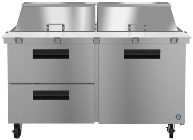 Hoshizaki 60" 17.55 Cu. Ft. Stainless Steel Two Section Mega Top Prep Table Refrigerator with Drawer and Door Combo-0