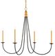 Currey & Company Ogden Chinois Antique Gold Leaf/Black Chandelier-0