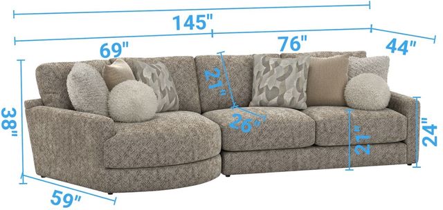 Jackson Furniture Turner 2-Piece Mushroom Sectional -2
