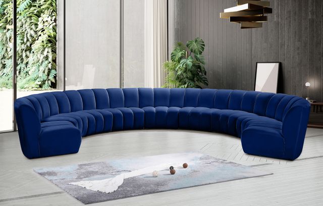 Meridian Furniture Infinity 9-Piece Navy Velvet Modular Sectional-1