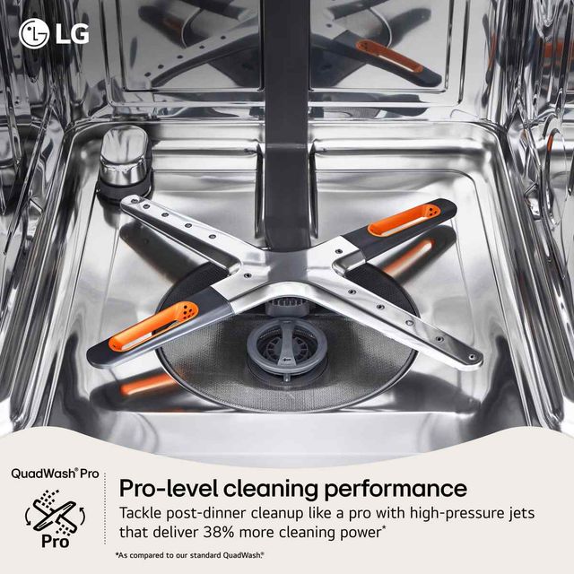 Credit: LG Close view of the spray arms on an LG QuadWash dishwasher