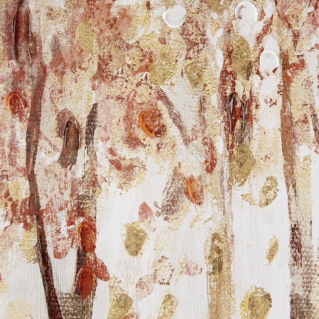 Olliix by Madison Park Autumn Forest 3 Piece Red Canvas Art Palette Knife Embellishment-1