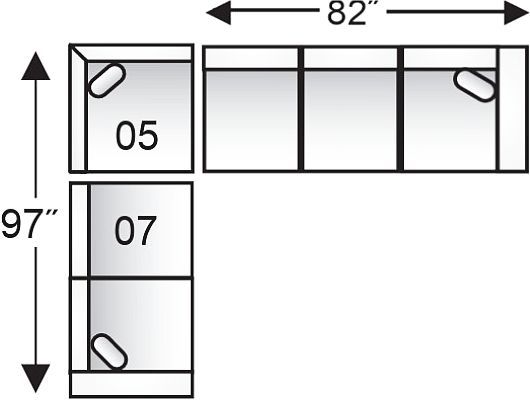 Superstyle Furniture Ltd. Customizable 6053 3-Piece Left-Arm Facing Sectional and Loveseat-1