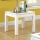 Furniture of America® Venta Glass Top End Table with White Base-0