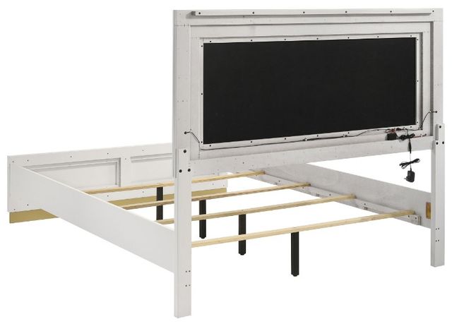 Coaster® Caraway Light Gray/White Queen Upholstered Panel Bed-2