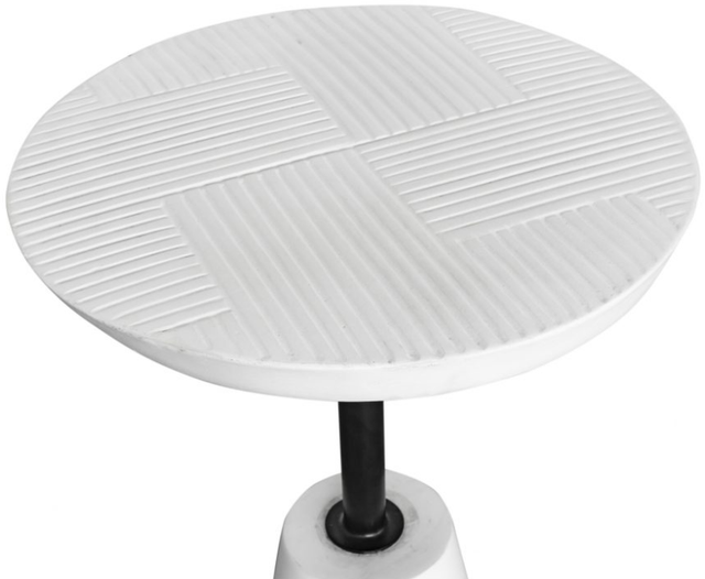 Moe's Home Collection Foundation White Concrete Outdoor Accent Table with Metal Base-1