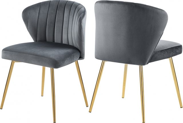 Meridian Furniture Finley Gray Velvet Dining Chair-1