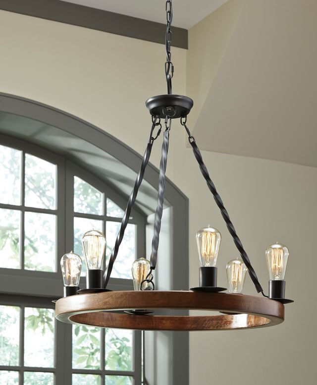 Signature Design by Ashley® Plato Brown Black Pendant Light-1