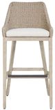 Uttermost® Paloma Cerused Wheat/Oatmeal Wicker Indoor-Outdoor Bar Stool with Cushion-3