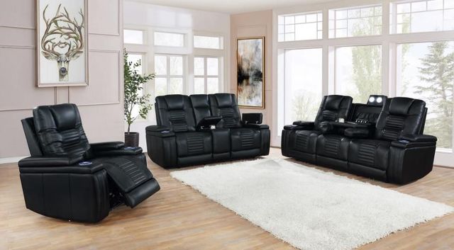 Coaster® Zane 2-Piece Black Power Reclining Living Room Set-1
