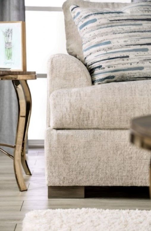 Furniture of America® Leytonstone Cream Sofa-2