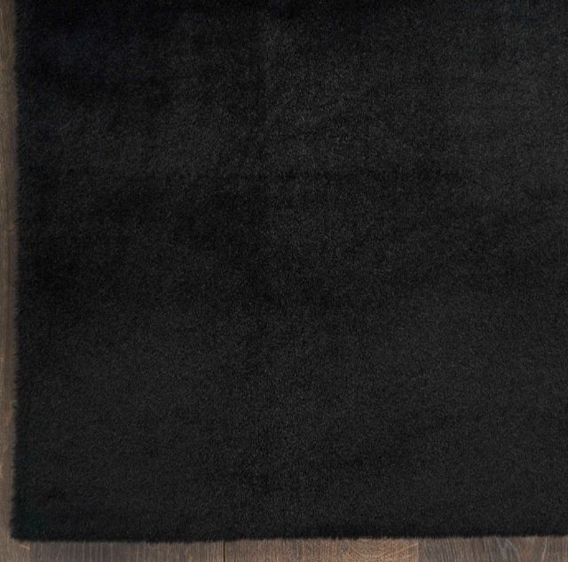 Nourison Home™ Soft Plush Rabbit Fur SFF01 Black 5'x7' Area Rug-1