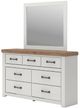 Benchcraft® Savonport Brown/White Dresser and Mirror-4