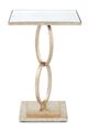 Currey & Company Bangle Mirror Top Silver Leaf Accent Table-0